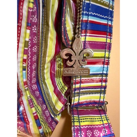 Kalencom Diaper Bag w/ Insulated Bottle Holder NWT Striped Waterproof Vinyl - Picture 5 of 8